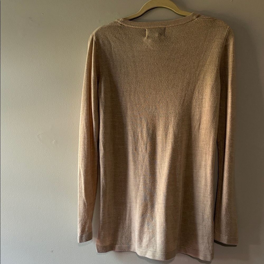 Beige Lightweight Cable Knit Sweater - Picture 5 of 6
